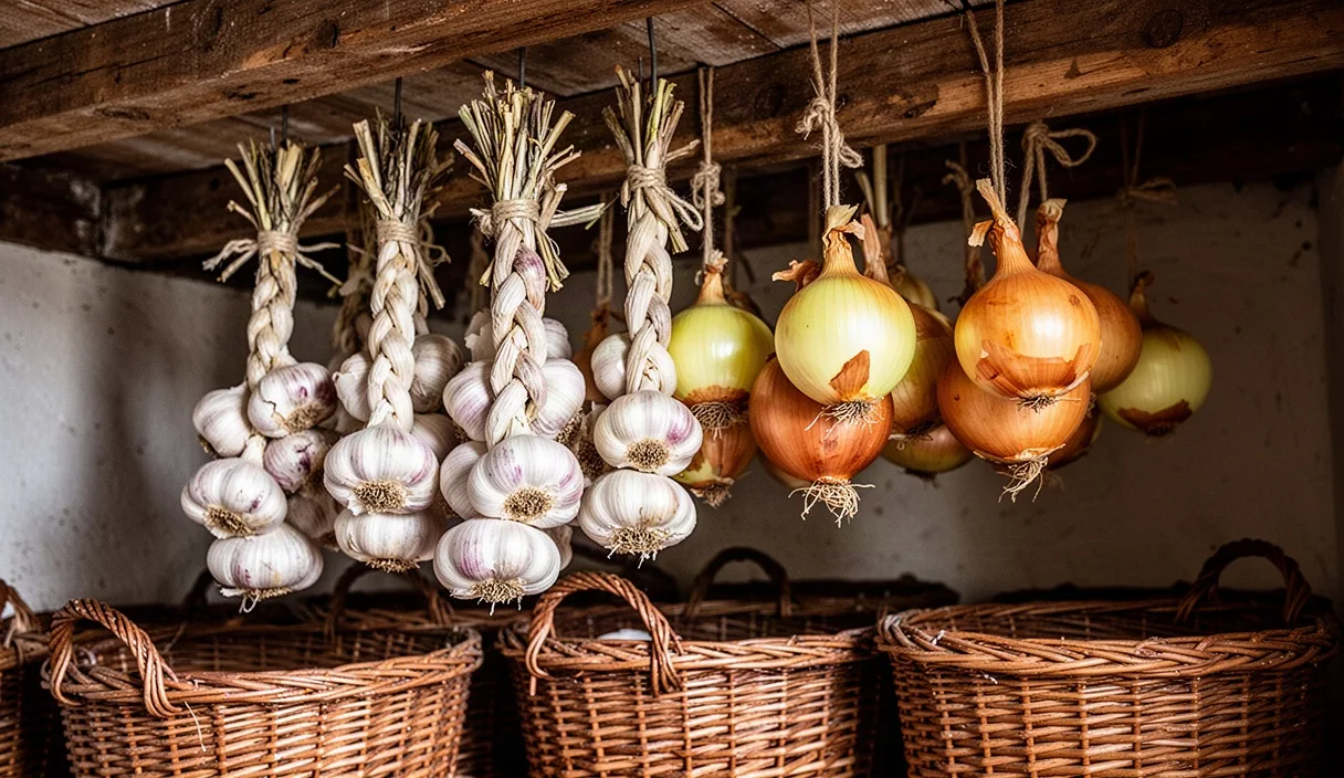 Storing Whole Garlic and Onions for Winter